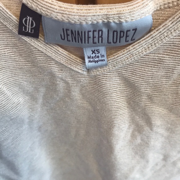 Jennifer Lopez Gold Striped Metallic Cami - Picture 2 of 4